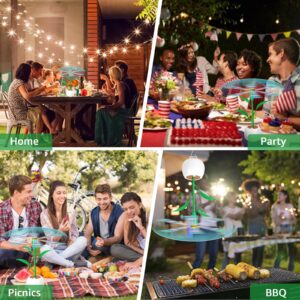 Fly Fans for Tables, Fly Repellent Fans Indoor Outdoor Food Fans Keep Flies Away, Fly Spinner Table Top with Holographic Blades, Bug Fans for Picnic, Party, BBQ (White, 3 Pack)