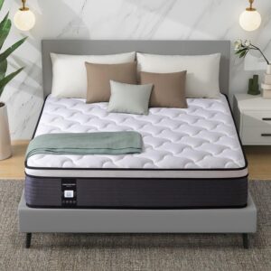 datmou twin mattress, 12 inch hybrid mattress, cooling gel memory foam with individual pocket spring, certipur-us certified, fiberglass free, medium firm mattress in a box