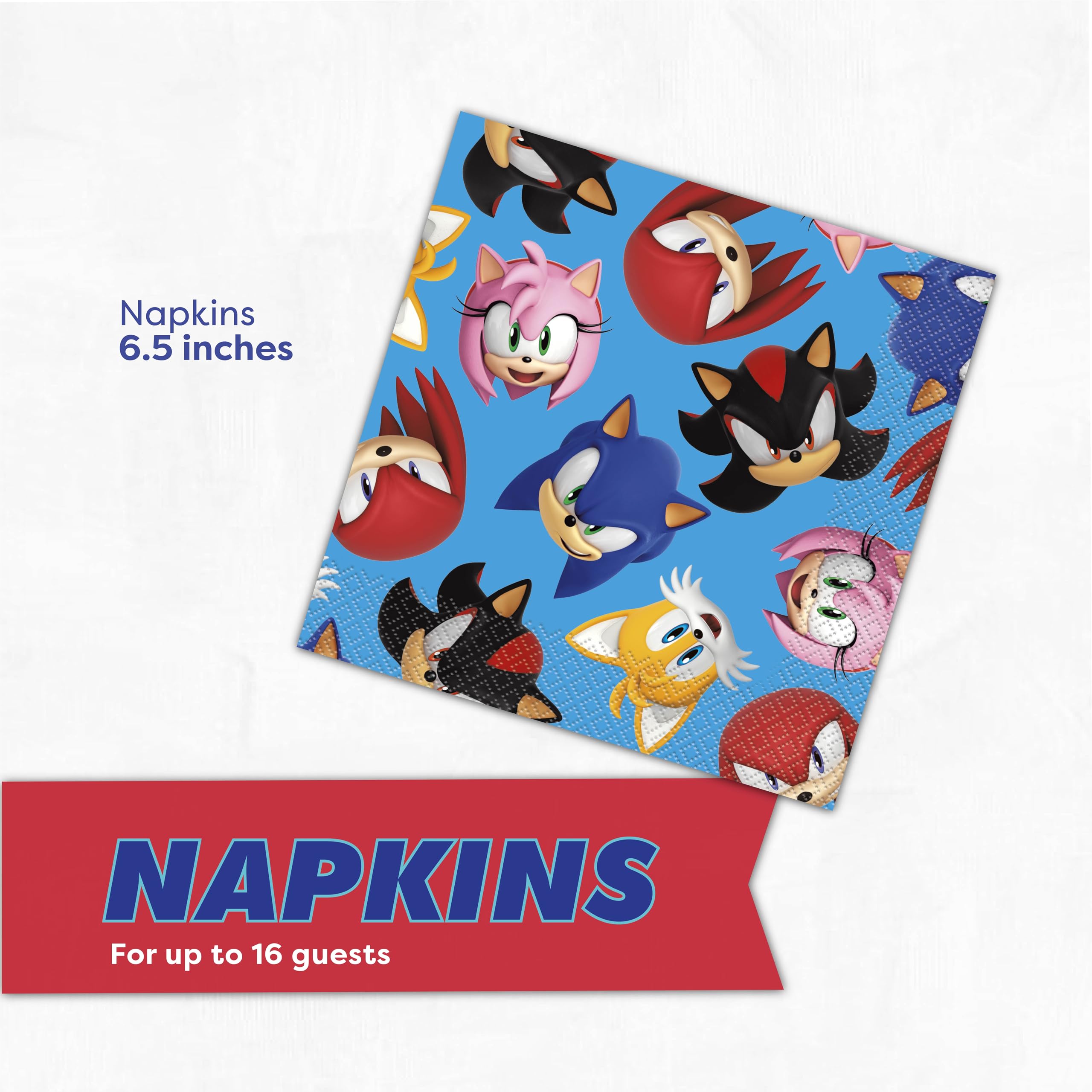 Unique Sonic Plates and Napkins for 16 | Sonic Birthday Party Decorations | Sonic Party Decorations | Officially Licensed