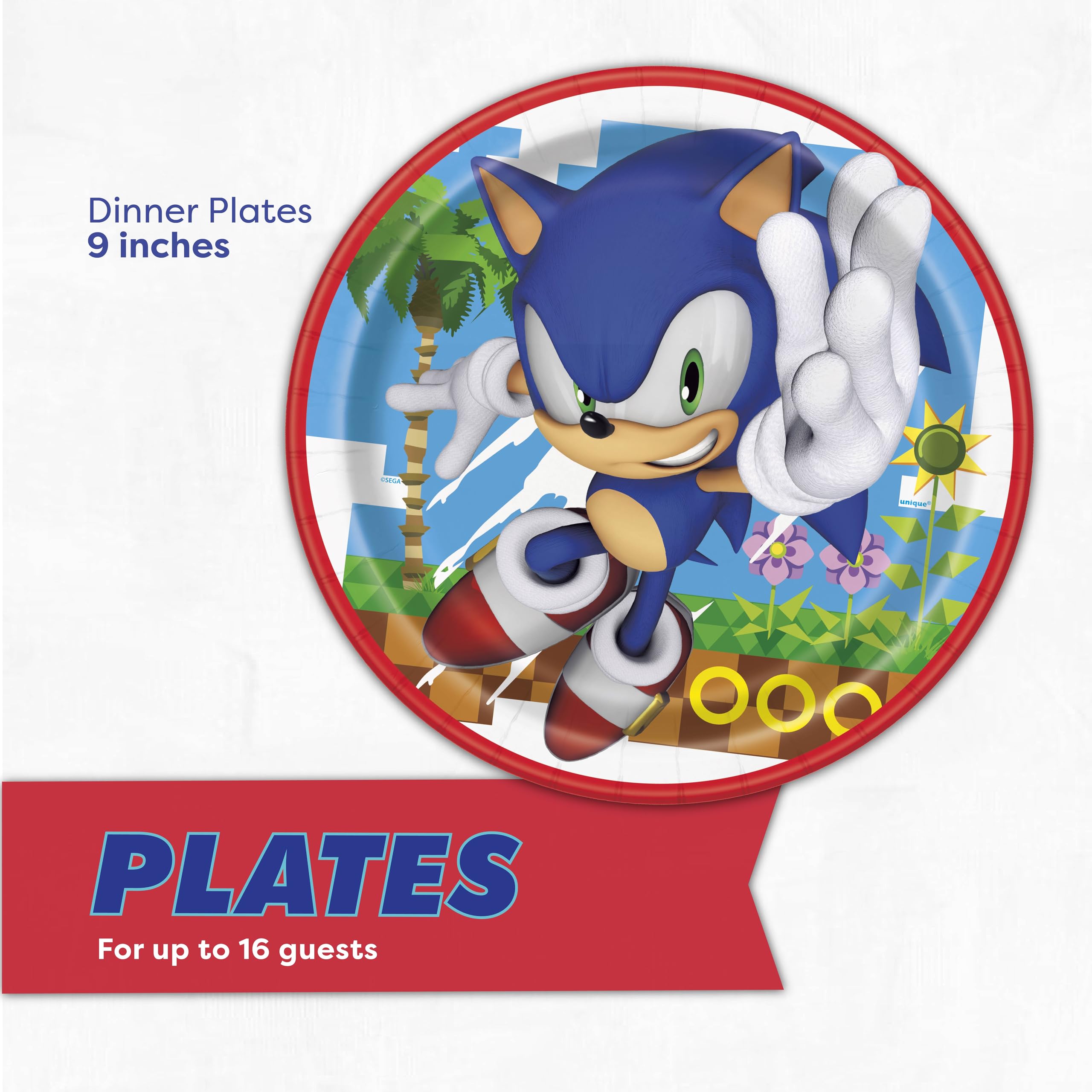 Unique Sonic Plates and Napkins for 16 | Sonic Birthday Party Decorations | Sonic Party Decorations | Officially Licensed