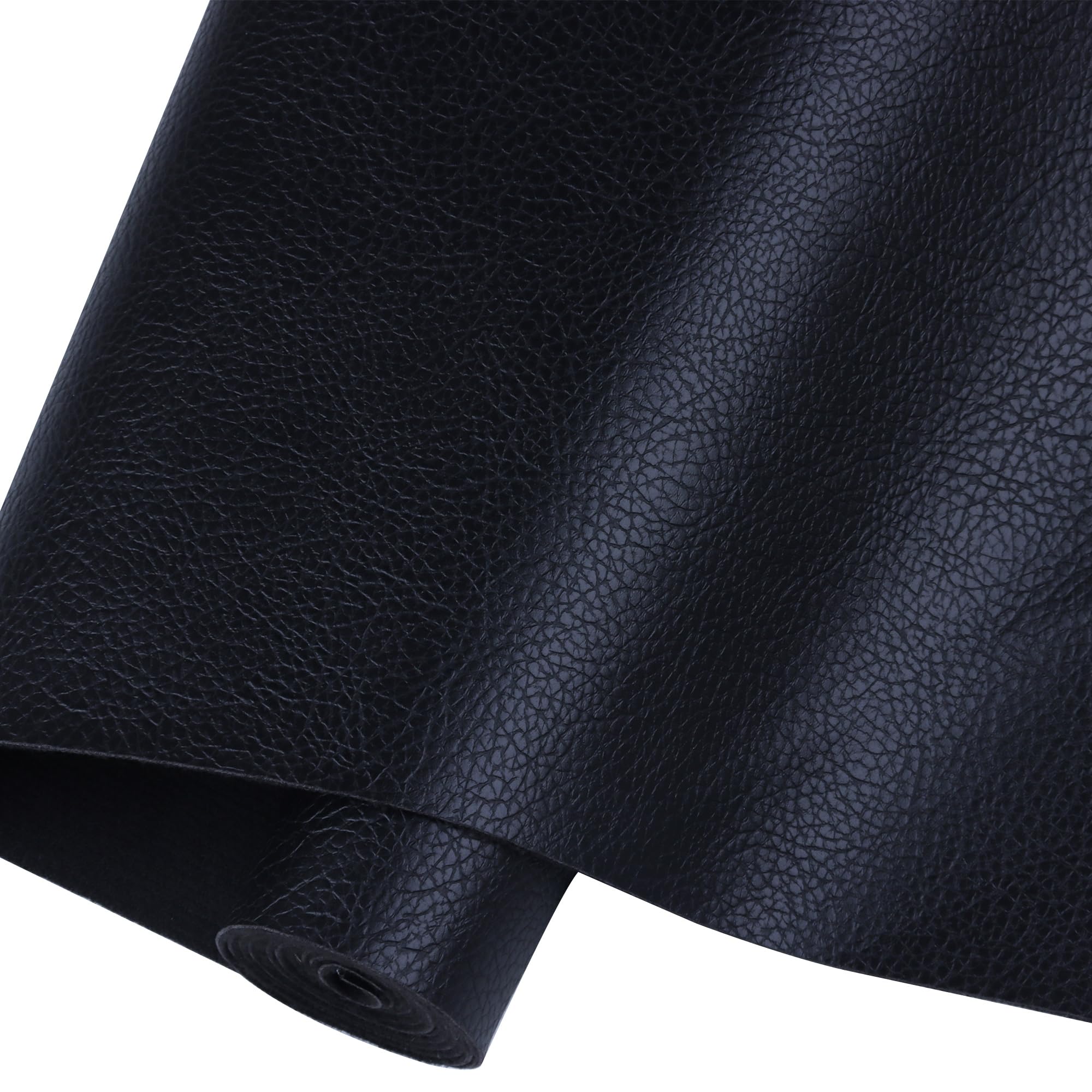 RAMYA Solid Color Faux Leather Sheets 12 "X 53" (30cm X 135cm), PU Faux Leather Fabric is Perfect for Leather Earrings and DIY Projects (Black)