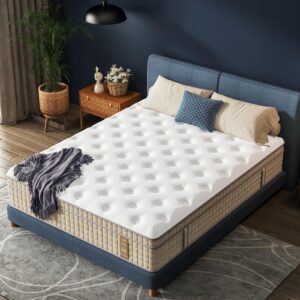 VISCOFLEX King Mattress, Luxury 12 Inch King Size Mattress in a Box, Best Firm Hybrid Mattress King Size with Upgrade Pocket Springs for Strong Back Support & Pain Relief, Non-Toxic & Odor