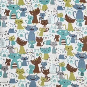 8Pcs Cute Animal Cats Fabirc Fat Quarters Cotton Fabric Bundles,for Quilting,Sewing and DIY Crafts,18 x 22 inches. …