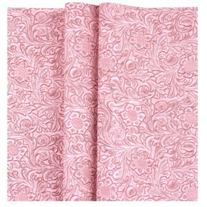 solid color embossed faux leather sheets 12 "x53" (30cm x 135cm) embossed texture leather fabric, widely used in leather earrings, keychains, sewing diy projects ﻿ (pink)