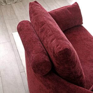 JURMALYN Foldable Sofa Bed, Folding Sleeper Couch Circular Floor Sofa Bed Futon Couch Bed Convertible Loveseat Sofa Round Sofa Couch for Balcony Living Room Dark Red