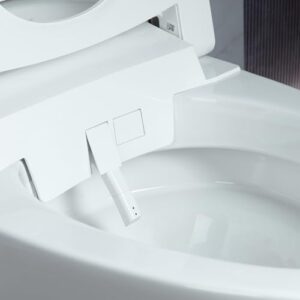 WOODBRIDGE Smart Bidet Toilet, Auto Open & Close, Auto Flush, Foot Sensor Operation, Heated Seat and Integrated Multi Function Remote Control in White,EBT 700