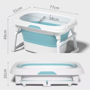 ZAJSSS multifunctional foldable pet bathtub with drainage holes Foldable pet bathtub for dogs and cats portable pet bathtub for small pets and cats, 77*51*49cm, Pink