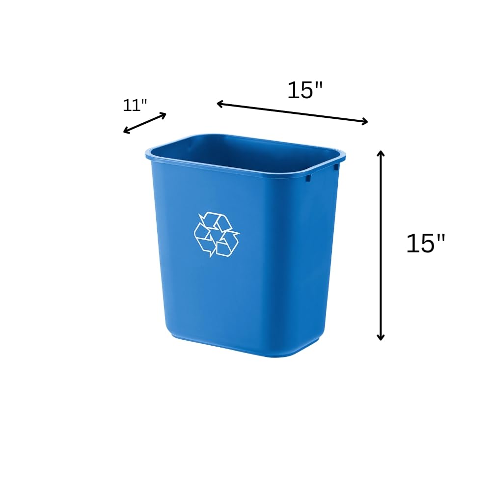 WEBSTORE SUPPLY 28 Qt. Trash and Recycle Bin Combo, 7 Gallon Under Sink Garbage Can (10 Pack) Black and Blue