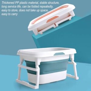 ZAJSSS multifunctional foldable pet bathtub with drainage holes Foldable pet bathtub for dogs and cats portable pet bathtub for small pets and cats, 77*51*49cm, Pink