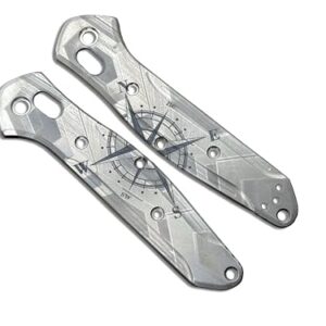 COMPASS engraved Titanium Scales for Benchmade 940 Osborne