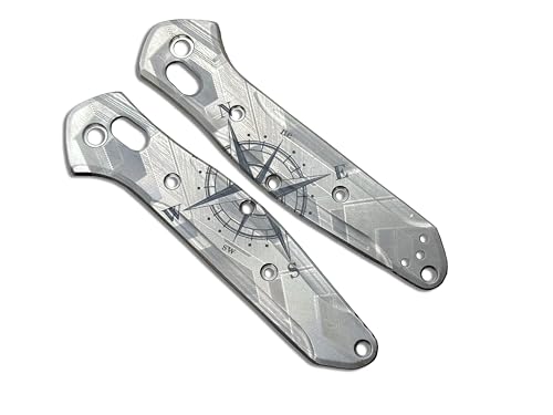 COMPASS engraved Titanium Scales for Benchmade 940 Osborne