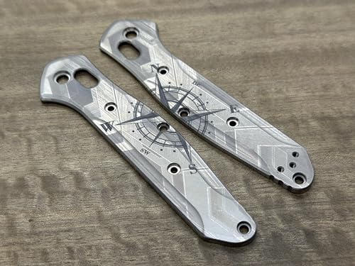 COMPASS engraved Titanium Scales for Benchmade 940 Osborne