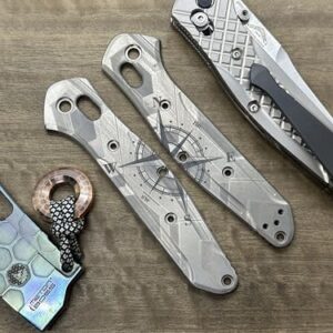 COMPASS engraved Titanium Scales for Benchmade 940 Osborne