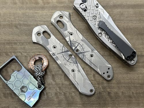 COMPASS engraved Titanium Scales for Benchmade 940 Osborne