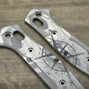 COMPASS engraved Titanium Scales for Benchmade 940 Osborne