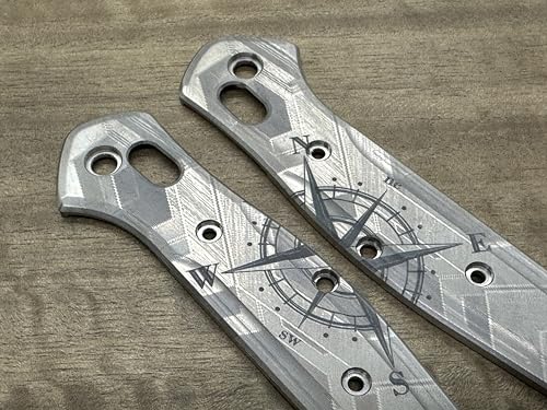 COMPASS engraved Titanium Scales for Benchmade 940 Osborne