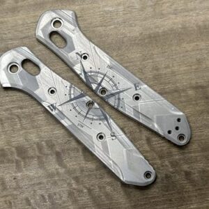 COMPASS engraved Titanium Scales for Benchmade 940 Osborne