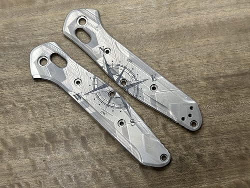 COMPASS engraved Titanium Scales for Benchmade 940 Osborne