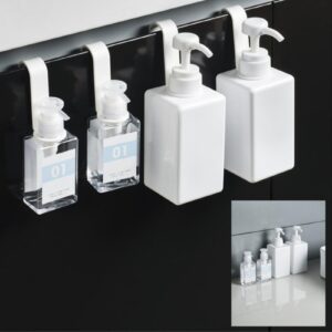 Shower Gel Bottle Rack Hook, 8PCS Plastic Shampoo Holder Hook No Drilling Liquid Soap Shower Hanger Hooks Shampoo Dispenser Bottle Holder