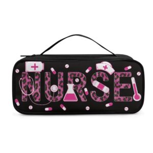 tsvaga stethoscope case nurse print stethoscope holder case travel carrying lightweight storage with mesh pocket nurses gift for nurse doctor medical assistant, pink