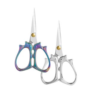 2 pieces embroidery scissors sharp sewing craft crochet scissors, yarn scissors,small scissors all purpose for sewing, cross stitching, crafts, arts & crafts handmade diy tools