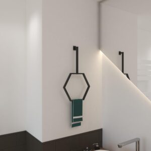 Unique Hexagonal Towel Rack Wall Mounted for Bathroom, Metal Hexagonal Towel Holder, Modern Hand Towel Ring, Elegant Bathroom Decor, Space-Saving Towel Hanger, Kitchen Towel Rack