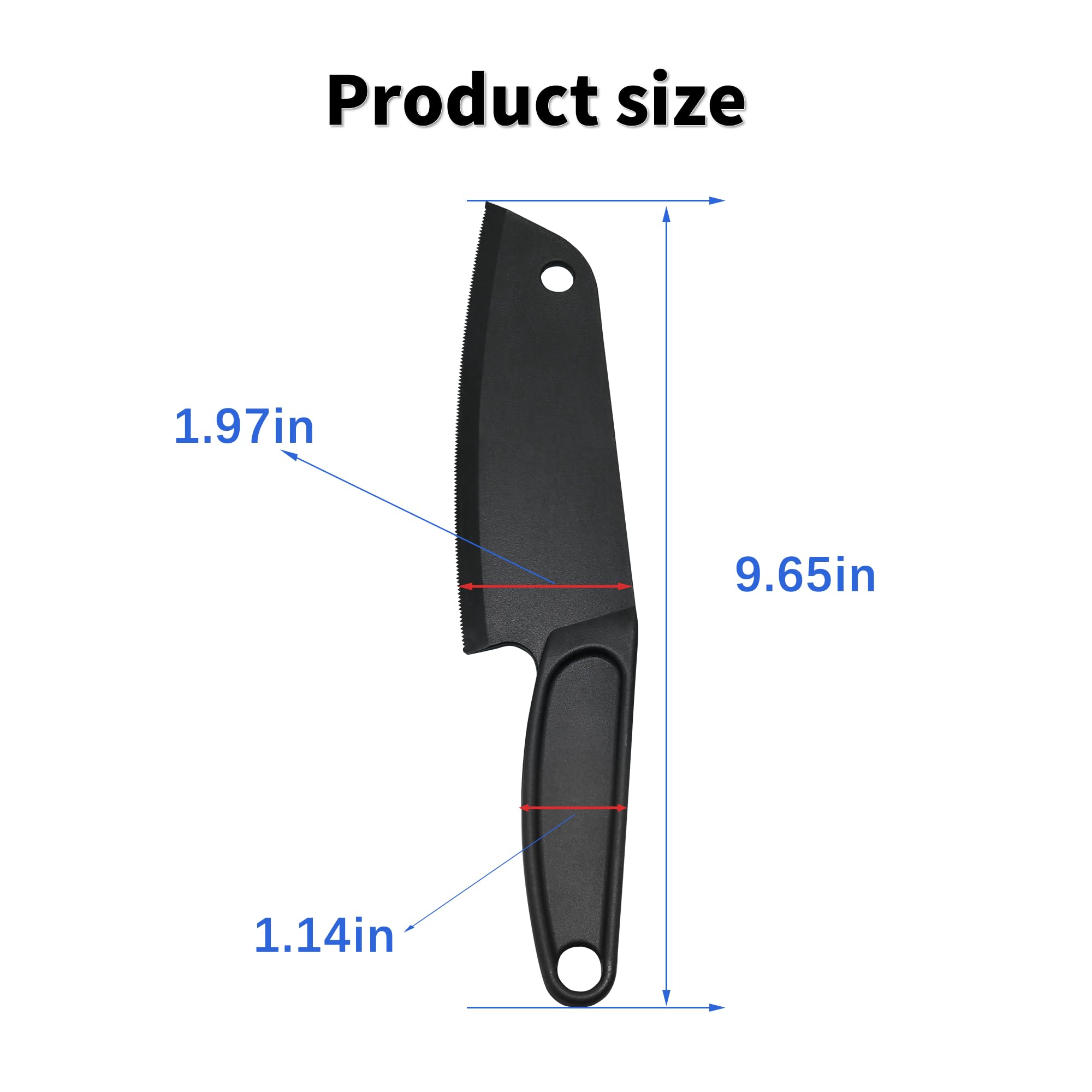 Nylon Knife with High Temperature Resistance for Nonstick Pans, Kitchen Knife Safe for Kids, Lightweight Plastic Knife Best for Cutting Bread, Pizza, Fruits, Vegetables (1, Full serration)