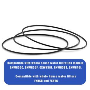 6pcs O-Ring Compatible with GE HHRING for Whole Home Filtration Models GXWH30C GXWH35F GXWH38F GXWH38S GXWH40L WS03X10039 FXHSC FXHTC, Whole House Water Filter O-Ring Replacement Gasket Seal Black