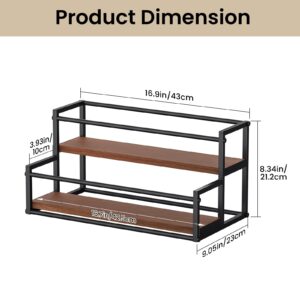 THYGIFTREE Liquor Bottle Display Shelf 2 Tier Liquor Rack Holder Bar Shelf Stand for Liquor Organizer Countertop Liquor Risers Storage Shelves Wine Rack for Whiskey