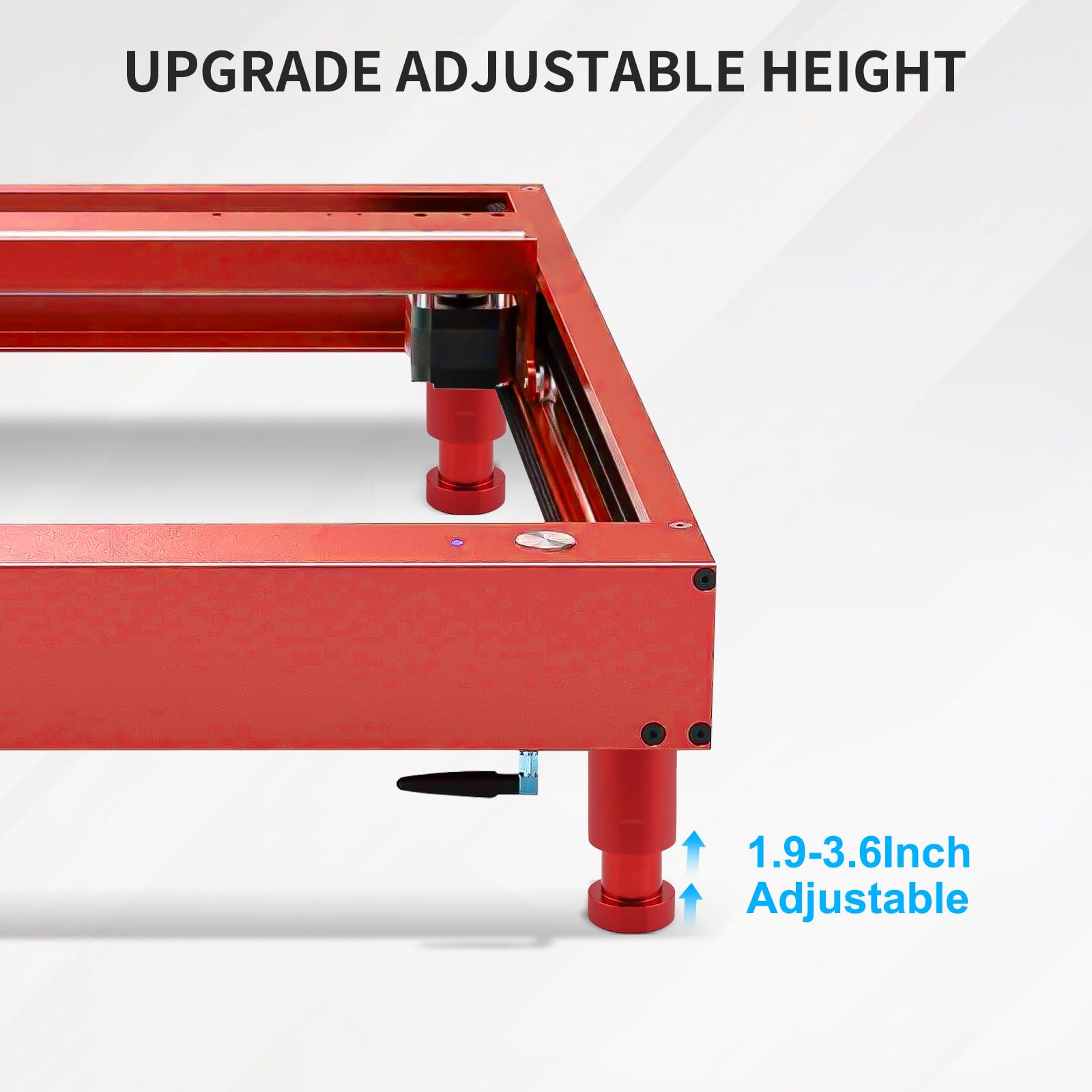 YIBEICO Upgrade Adjustable Laser Engraver Raiser for xTool D1 and D1 Pro Laser Cutter and Engraver Machine, Laser Engraving Machine Riser,Aluminum Alloy (Red)