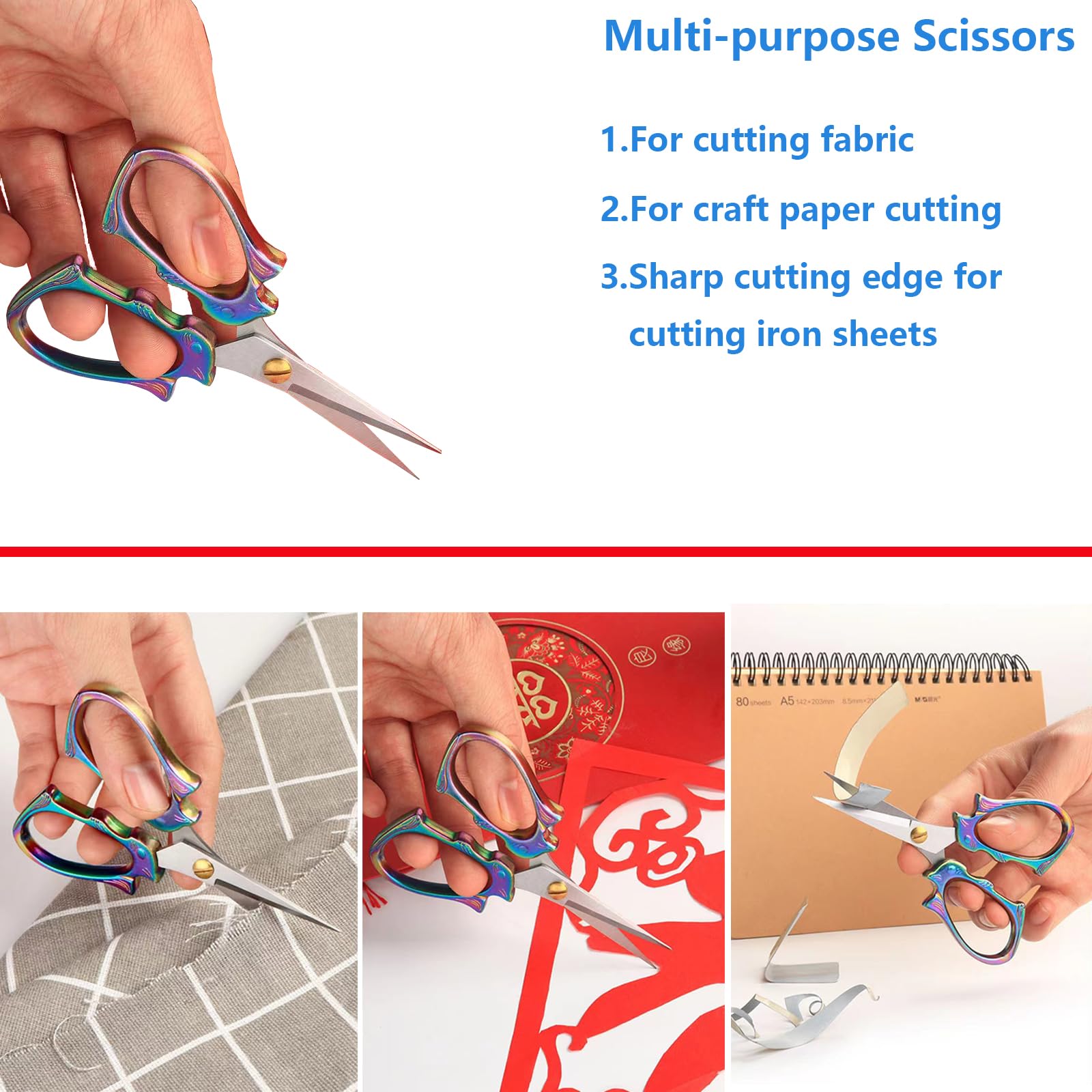 2 Pieces Embroidery Scissors Sharp Sewing Craft Crochet Scissors, Yarn Scissors,Small Scissors All Purpose For Sewing, Cross Stitching, Crafts, Arts & Crafts Handmade DIY Tools