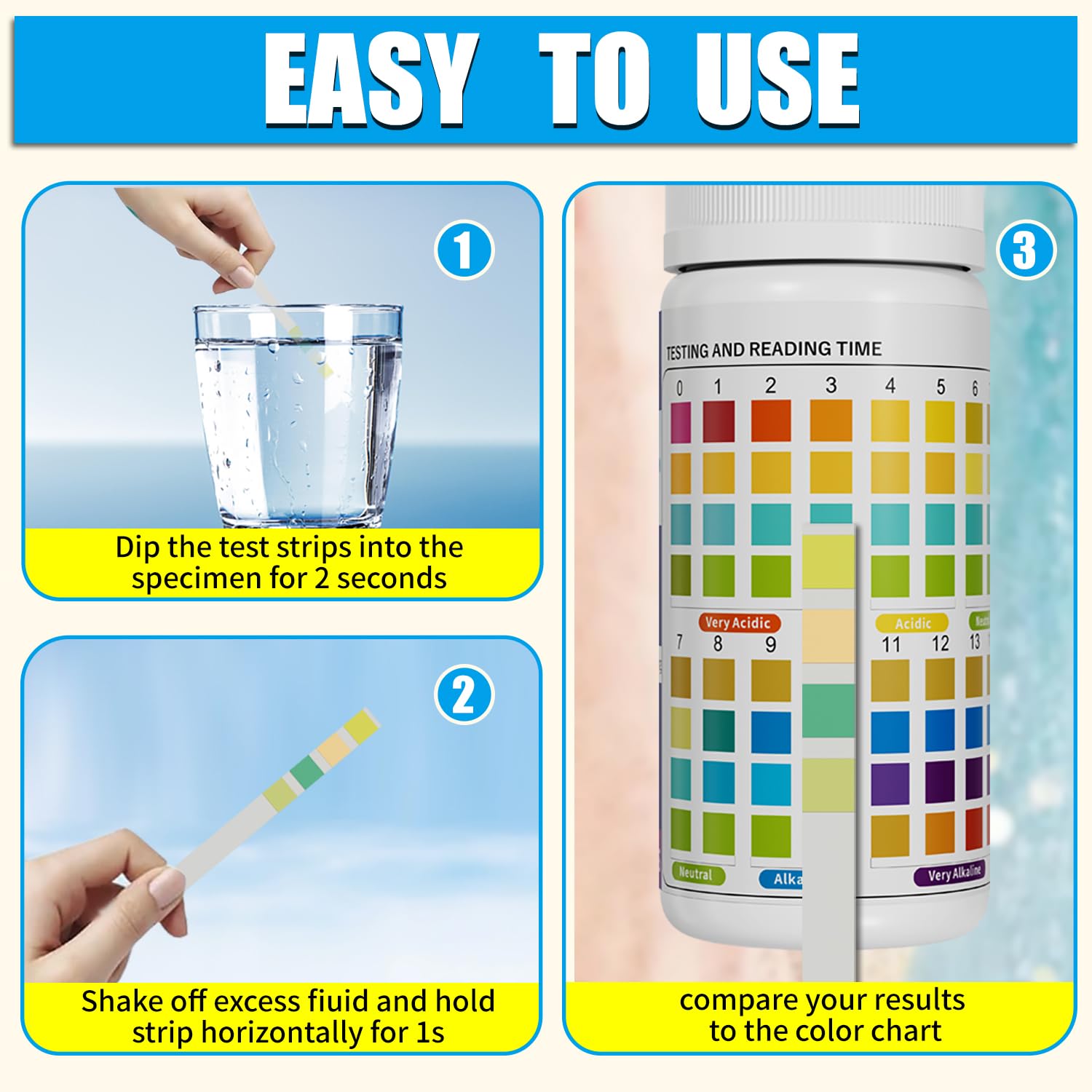 PH Test Strips 0-14, 200 Strips Universal Litmus Papers PH Test Strips for Urine & Saliva & Water & Food, Quickly Test Alkalinity and Acidity Levels, Get Highly Accurate Results in Seconds