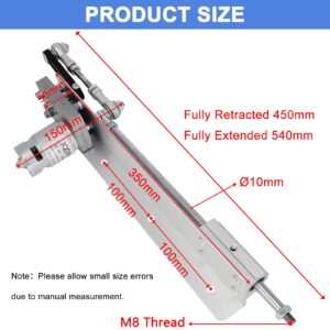 JQDML DIY Reciprocating Linear Actuator DC 1-24V Stroke 1.18"-6" Max Speed 160RPM Adjustable Telescopic Motor with Speed Controller(24V150MM160RPM)