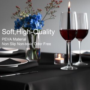 Oliomp 3 Pack Premium Black Tablecloths 54" x 108" Plastic Table Cloth Disposable for Rectangle Tables Suitable for Party Birthday and Waterproof Table Cloths Light Weight Table Cover (Black)