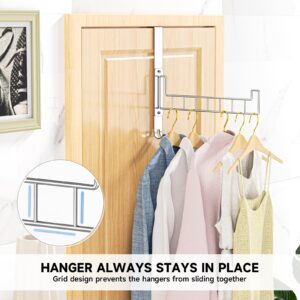 Over the Door Hooks Hanger, Wall Mounted Drying Rack Clothing, Rotatable 180° Stainless Steel Door Coat Hanger for Clothes, Coats&Towels, Over the Door Drying Rack for Laundry Rooms, Bedroom, Bathroom