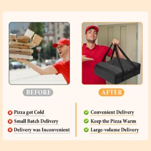 MHBAC Pizza Bags for Delivery, 20 x 20 x 6 inch Pizza Delivery Bag for Doordash, Pizza Warmer Bags Insulated Pizza Bags for Personal and Professional, Insulated Grocery and Cooler Bags