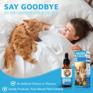 Cat Constipation Relief, Constipation Relief for Cats, Natural Supplements to Aid Digestion Cat Laxative, Dog Constipation Relief for Upset Stomach, Constipation Relief for Dogs-60ml