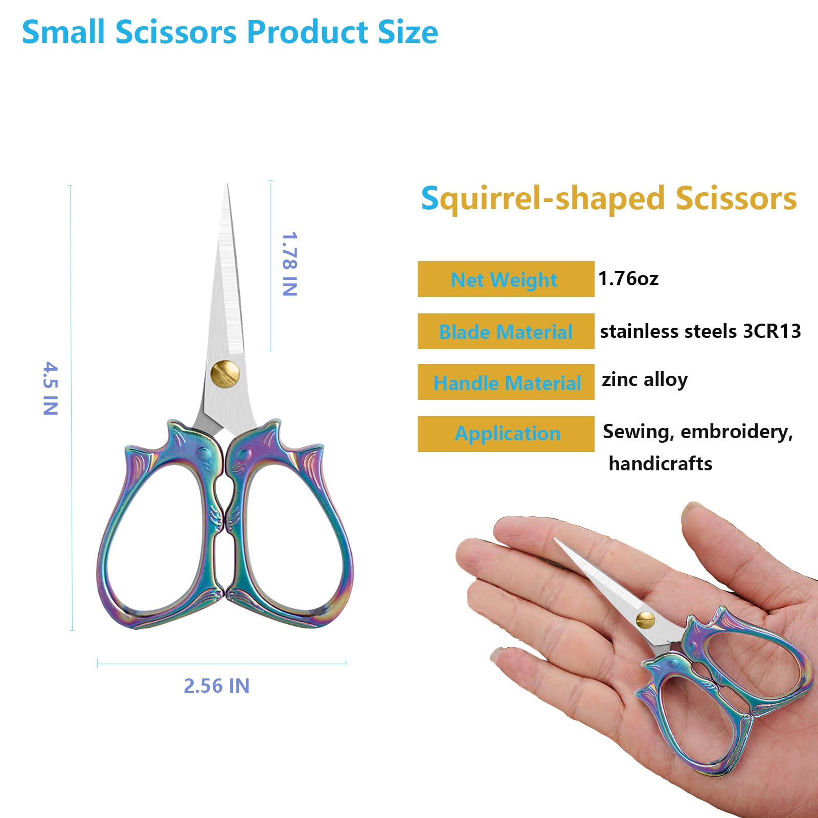 2 Pieces Embroidery Scissors Sharp Sewing Craft Crochet Scissors, Yarn Scissors,Small Scissors All Purpose For Sewing, Cross Stitching, Crafts, Arts & Crafts Handmade DIY Tools