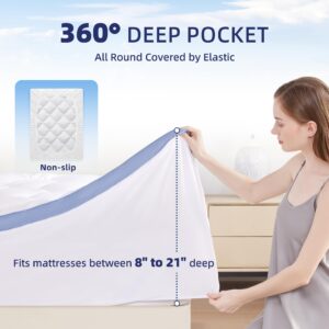 BDEUS Twin Mattress Topper, 900 GSM Mattress Pad Cover Cloud for Body Pain Relief, 3D+7D Snow Down Alternative Bed Topper, Plush Pillow Top with 8-21 Inch Deep Pocket-39 x75 White