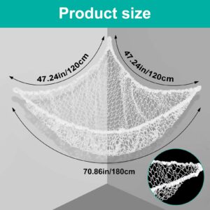 Dimeho Stuffed Animal Storage Hammock, Corner Hanging Stuffed Animal Net or Hammock Jumbo Toy Hammock Teddy Bear Stuff Animals Plush Toy Holder for Room Decor with Hooks Expands 5.5 feet (White)