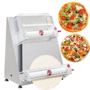 pizza dough roller sheeter, max 16", commercial dough sheeter machine 110v 370w electric pizza dough roller sheeter for pizza, bread, pasta maker equipment, noodle