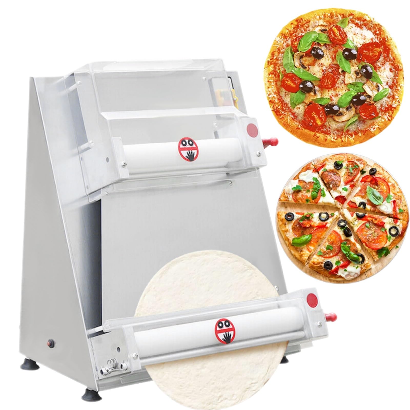 Pizza Dough Roller Sheeter, Max 16", Commercial Dough Sheeter Machine 110V 370W Electric Pizza Dough Roller Sheeter for Pizza, Bread, Pasta Maker Equipment, Noodle