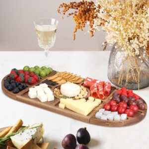 Extra Large Wood Charcuterie Boards Set Gift 24" x 12" Wooden Cheese Board Magnetic Acacia Serving Boards Big Grazing Charcuterie Tray Cheese Meat Platter for Bridal Shower Wedding Housewarming Gifts