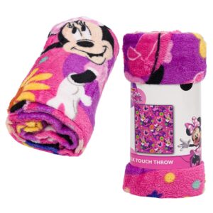 northwest disney minnie mouse silk throw blanket 40"" x 50"", single, pink, 91907