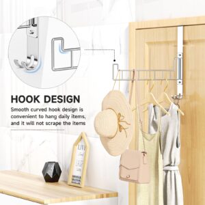 Over the Door Hooks Hanger, Wall Mounted Drying Rack Clothing, Rotatable 180° Stainless Steel Door Coat Hanger for Clothes, Coats&Towels, Over the Door Drying Rack for Laundry Rooms, Bedroom, Bathroom