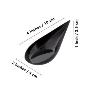 LSR Loreso 240 Count Tear Drop Appetizer Plastic Spoons, Black for Serving Desserts, Cakes, Hors d'oeuvres, Small Portion Tasting, Reusable - Black 240CT