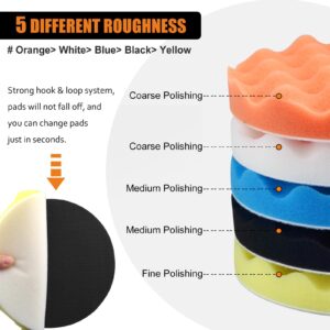 7 Inch Polishing Pads Kit for Drill, Car Buffer Polisher Attachment - Wool Buffing Pads with 5/8-11 Thread Backing Pads & 8mm Adapters for Polisher & Electric Drill Auto Body Repair and Waxing, 13PCS