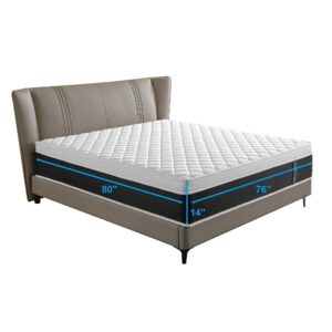 ADDNUSS King Size Mattresses,14 Inch Hybrid King Mattress in a Box, Gel Memory Foam and Pocket Coils Innerpring Mattresses for Pressure Relief,Medium Plush,Motion Isolation,CertiPUR-US.