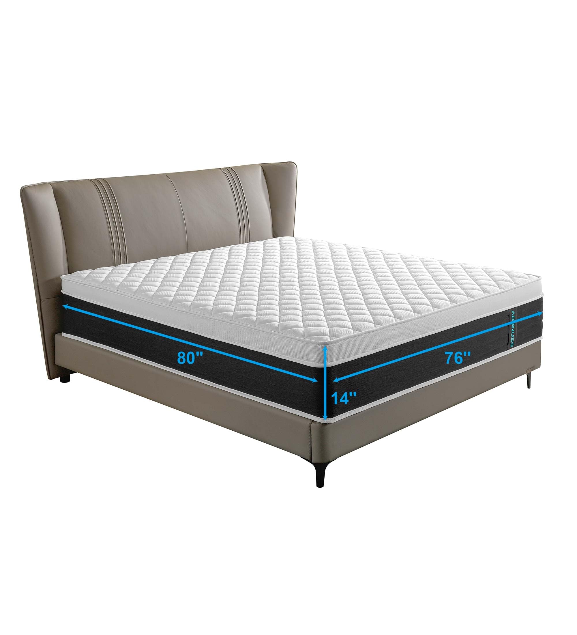 ADDNUSS King Size Mattresses,14 Inch Hybrid King Mattress in a Box, Gel Memory Foam and Pocket Coils Innerpring Mattresses for Pressure Relief,Medium Plush,Motion Isolation,CertiPUR-US.