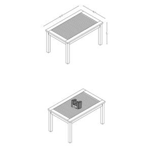 Okemo Outdoor Coffee Table - Weather-Resistant Acacia Wood Slotted Table - Outdoor Furniture for Patio, Porch, Deck, or Poolside